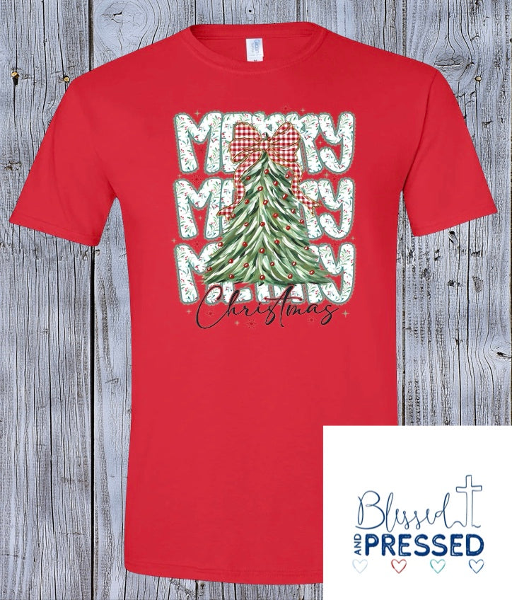 48-Merry Christmas Tree T-Shirt