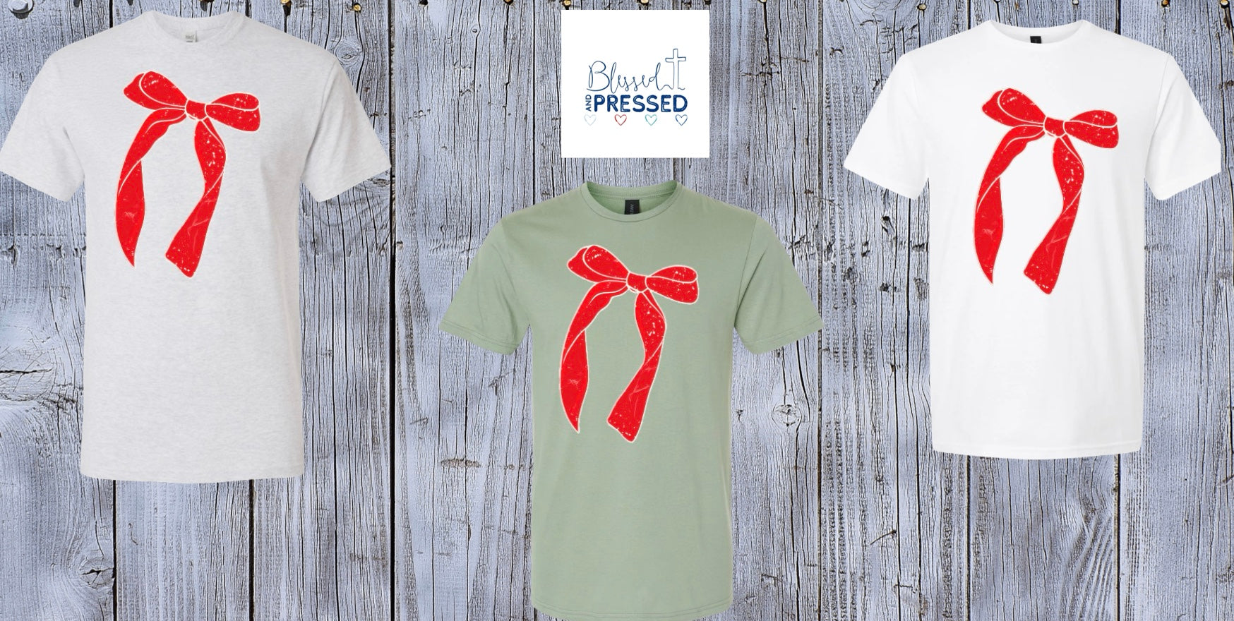 46-Big Red Bow Christmas T-Shirts