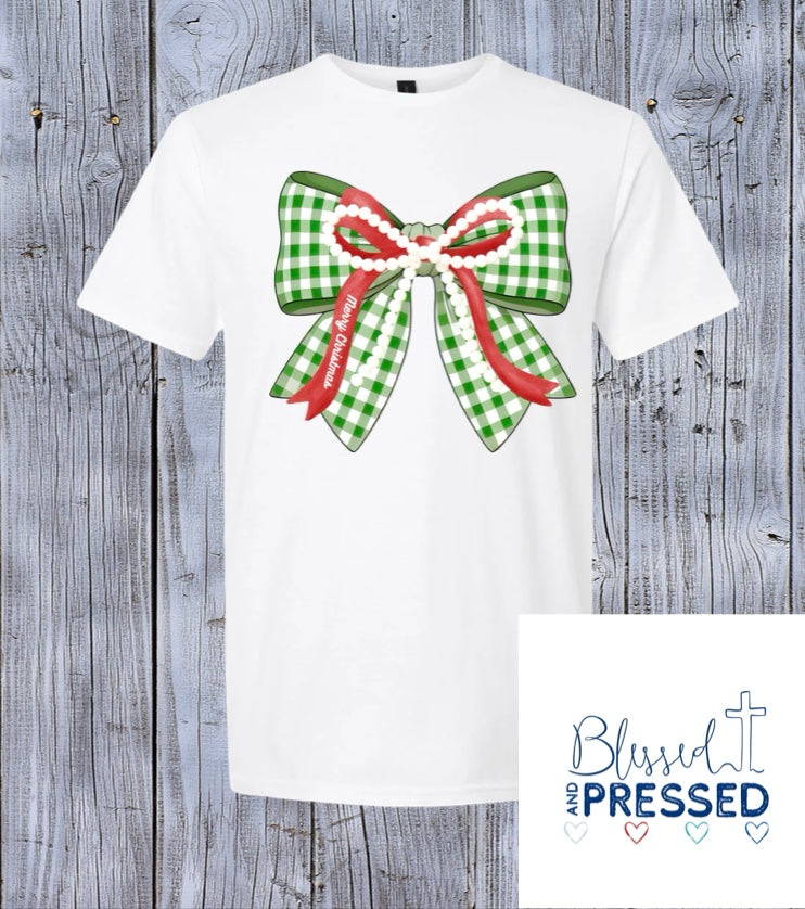 65- Merry Christmas Bows T-Shirt