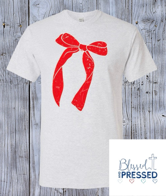 46-Big Red Bow Christmas T-Shirts
