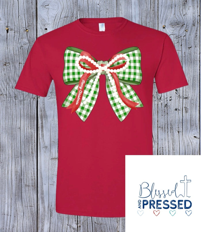 65- Merry Christmas Bows T-Shirt