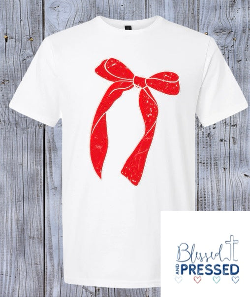 46-Big Red Bow Christmas T-Shirts