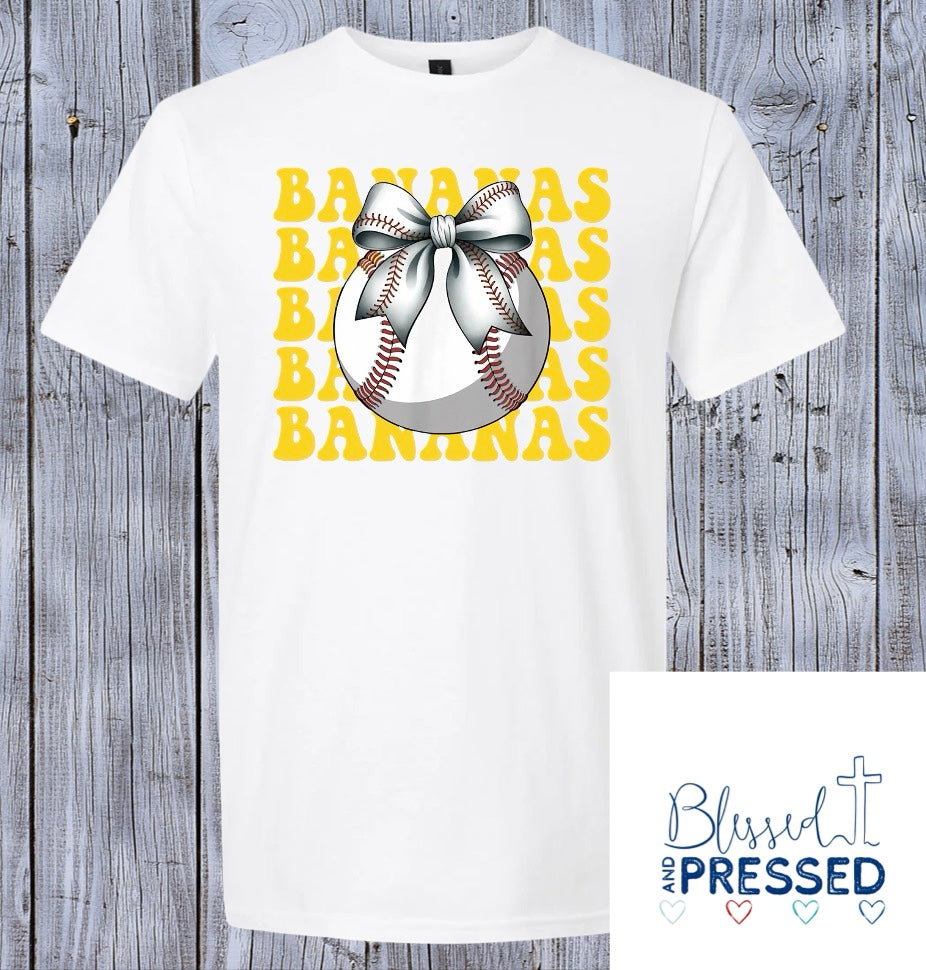 140- Banana Ball Bow T-Shirt