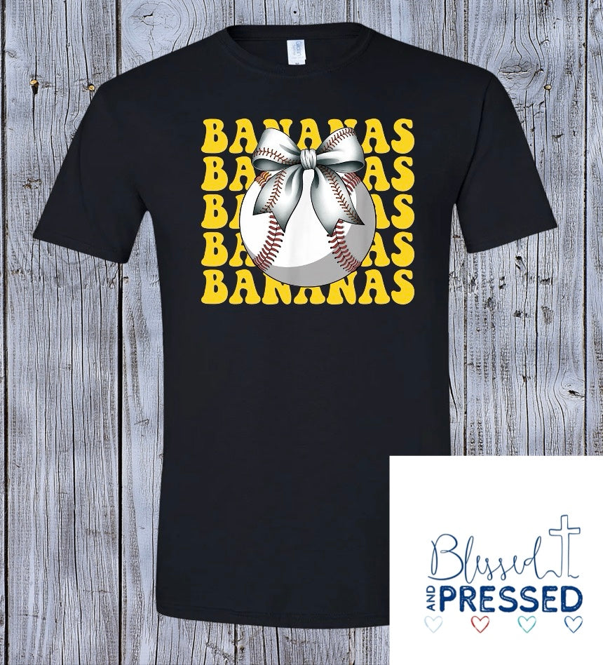 140- Banana Ball Bow T-Shirt