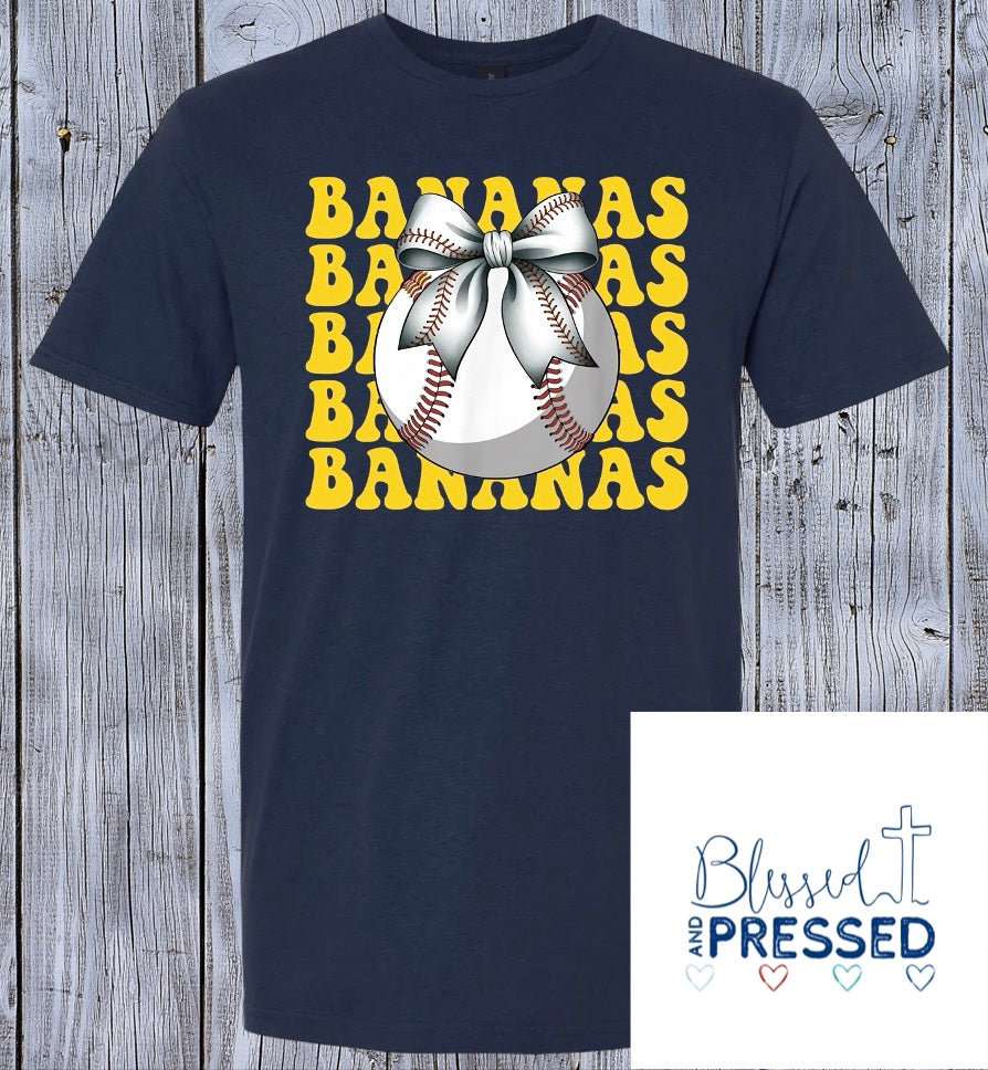 140- Banana Ball Bow T-Shirt