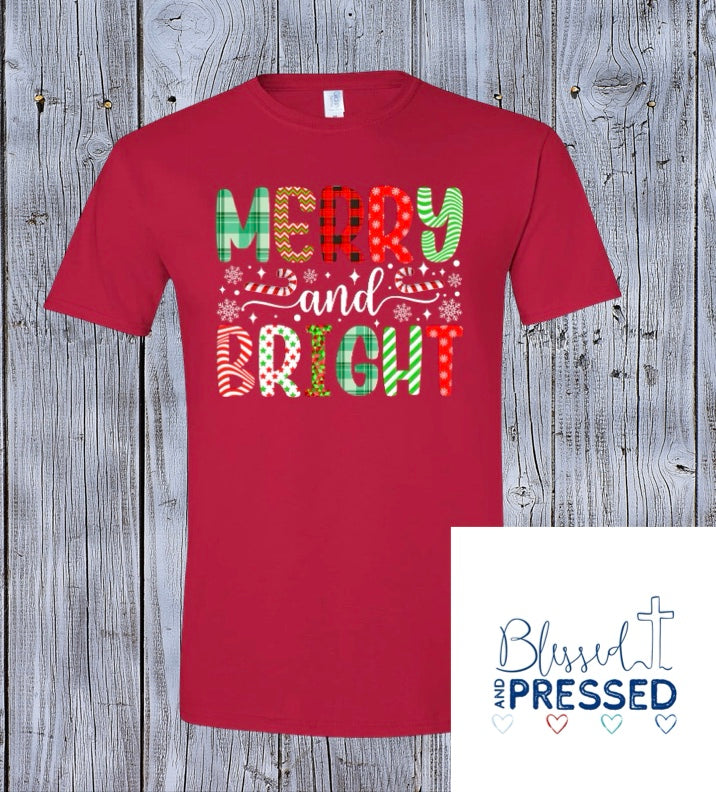 58- Merry and Bright Fun Christmas T-Shirts