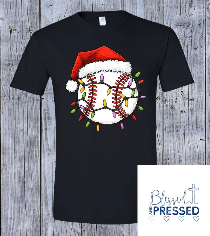 66 - Baseball Santa Christmas T-Shirt