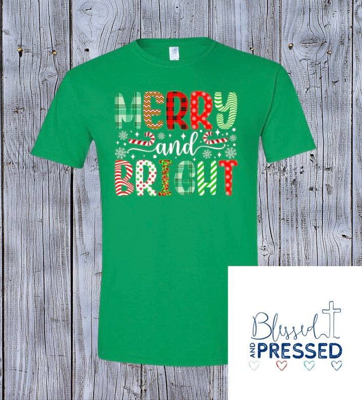 58- Merry and Bright Fun Christmas T-Shirts