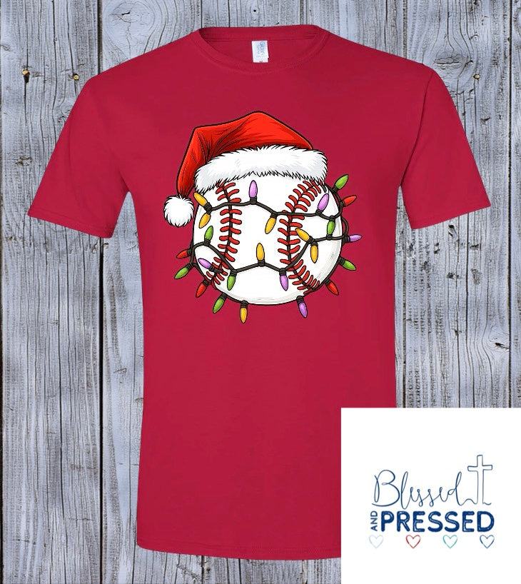 66 - Baseball Santa Christmas T-Shirt