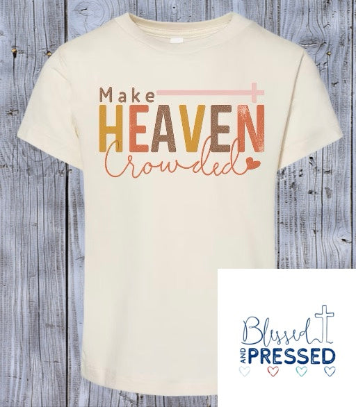 117- Make Heaven Crowded Pink Cross T-Shirt