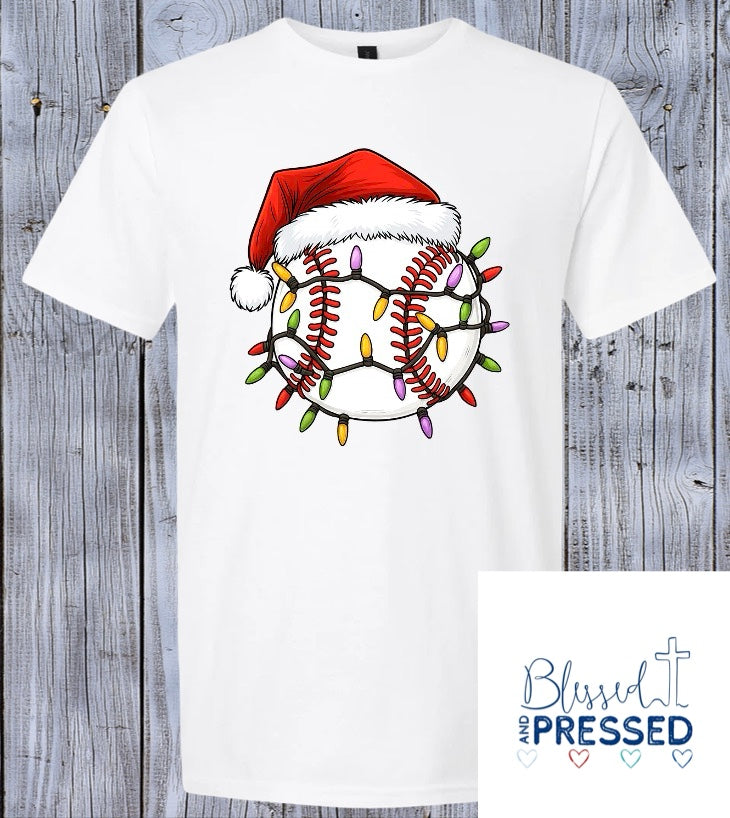66 - Baseball Santa Christmas T-Shirt