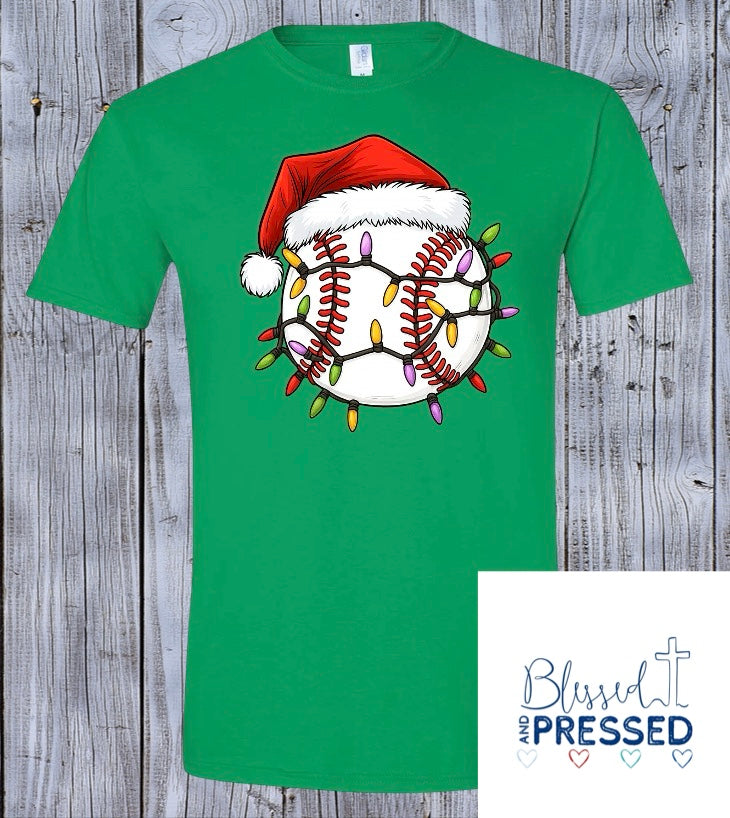 66 - Baseball Santa Christmas T-Shirt