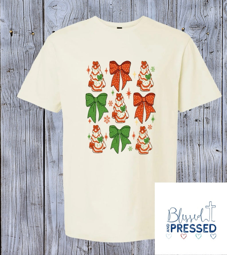 64- Bows and Cake Christmas T-Shirt