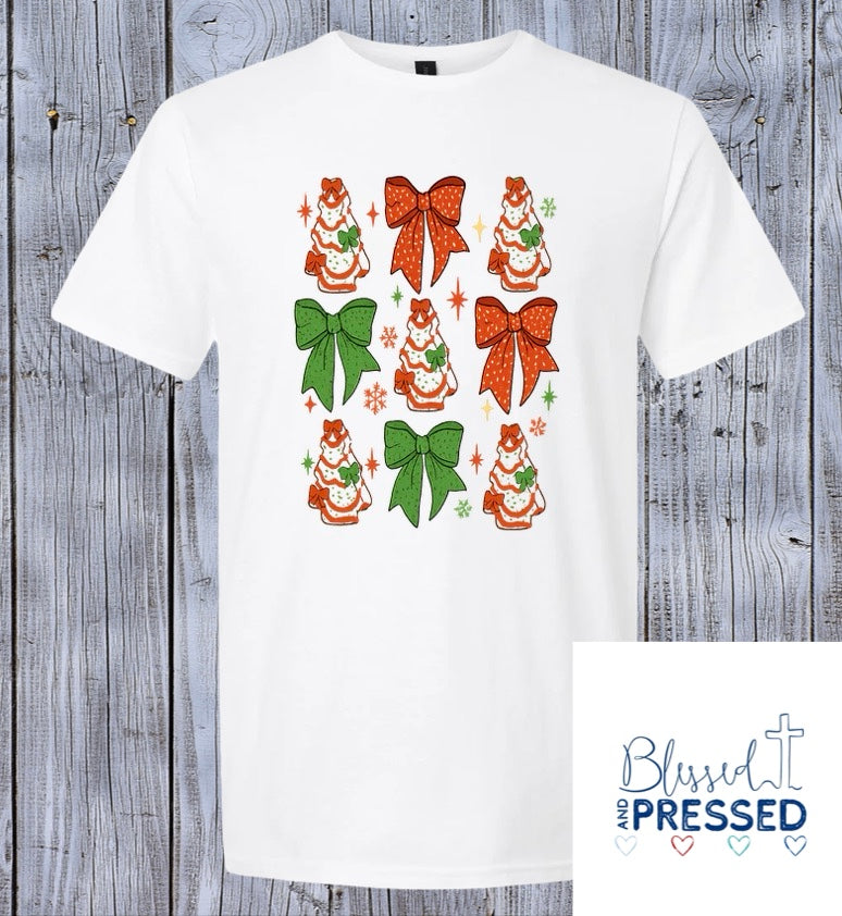 64- Bows and Cake Christmas T-Shirt