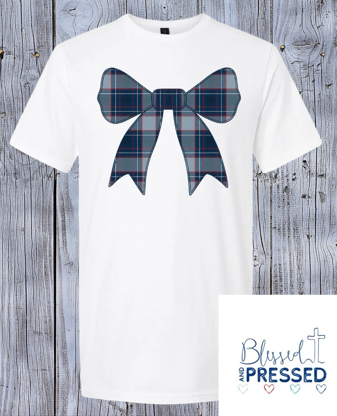103-SMA Bow-Plaid T-Shirt