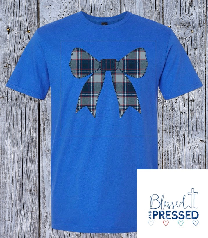 103-SMA Bow-Plaid T-Shirt