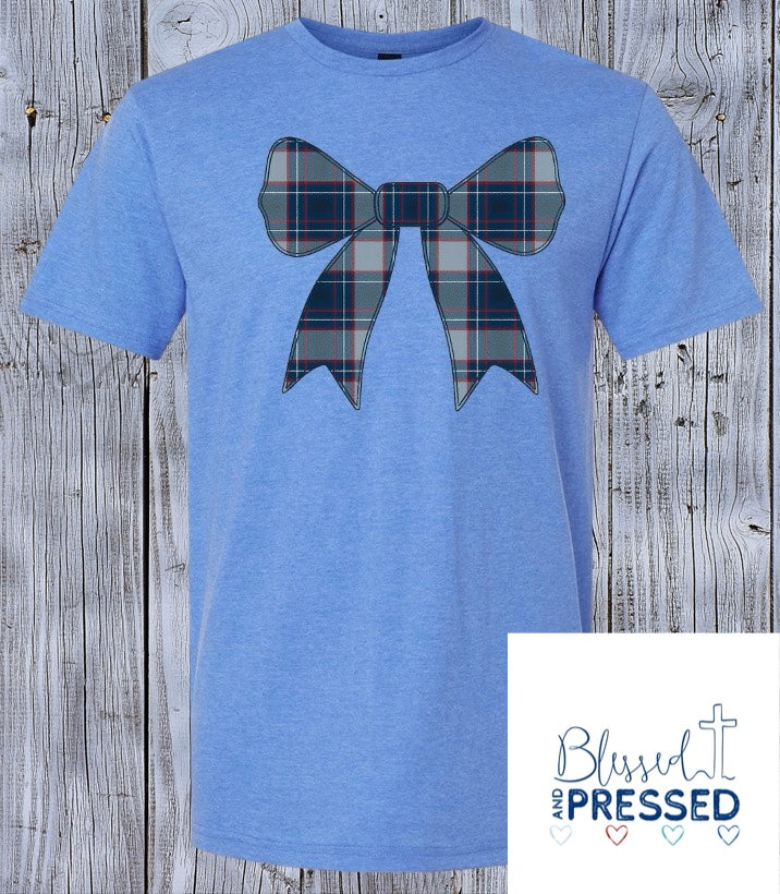 103-SMA Bow-Plaid T-Shirt