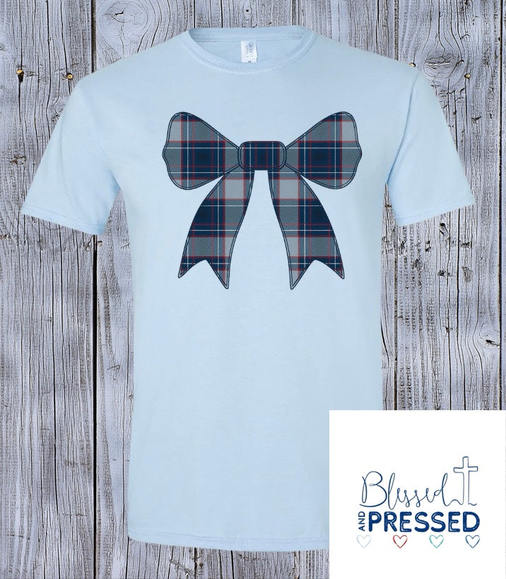 103-SMA Bow-Plaid T-Shirt