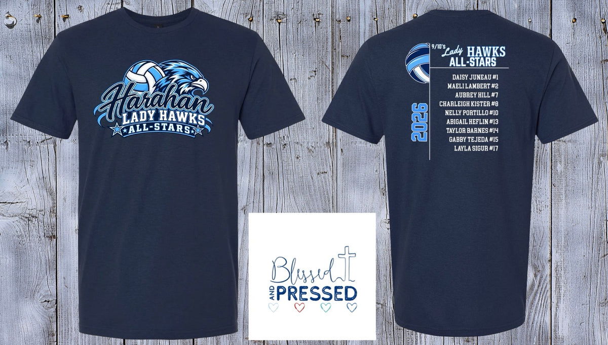 Lady Hawks with Team Design on Back