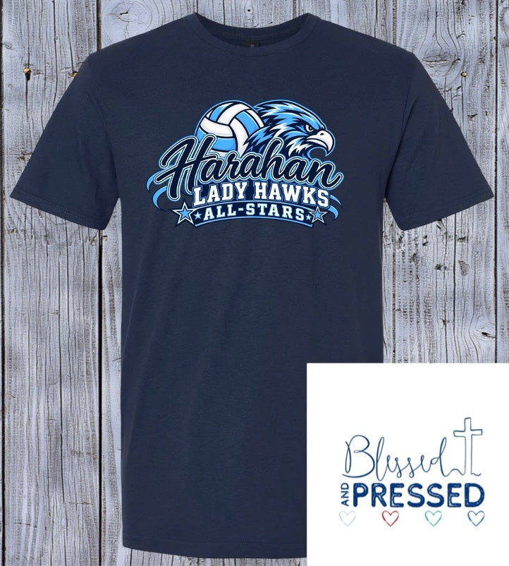 Lady Hawks with Team Design on Back
