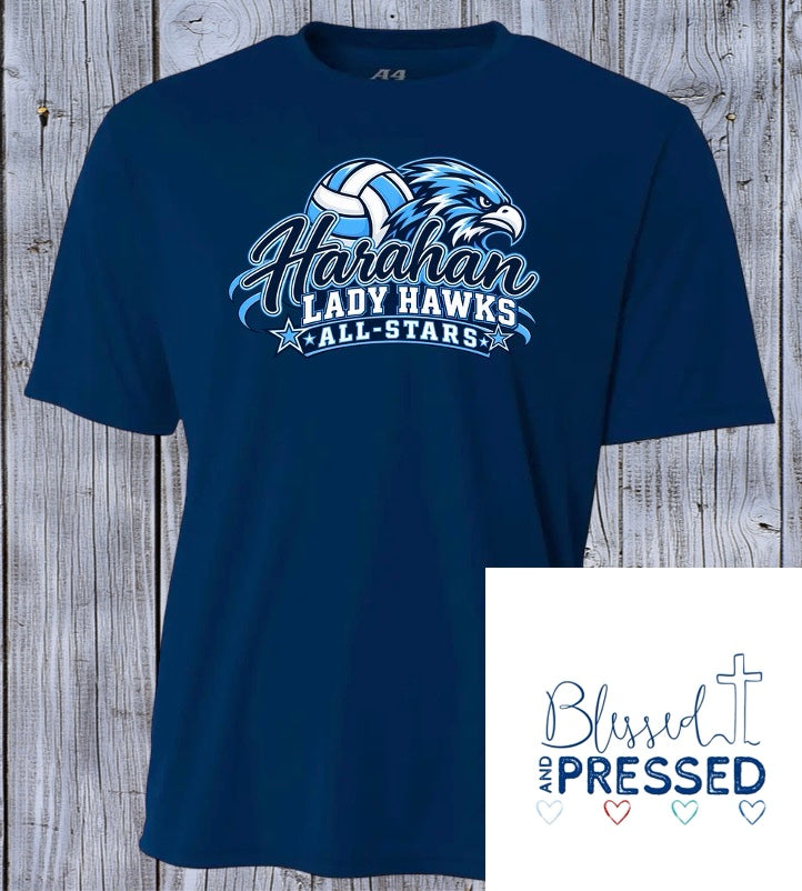 Lady Hawks with Team Design on Back