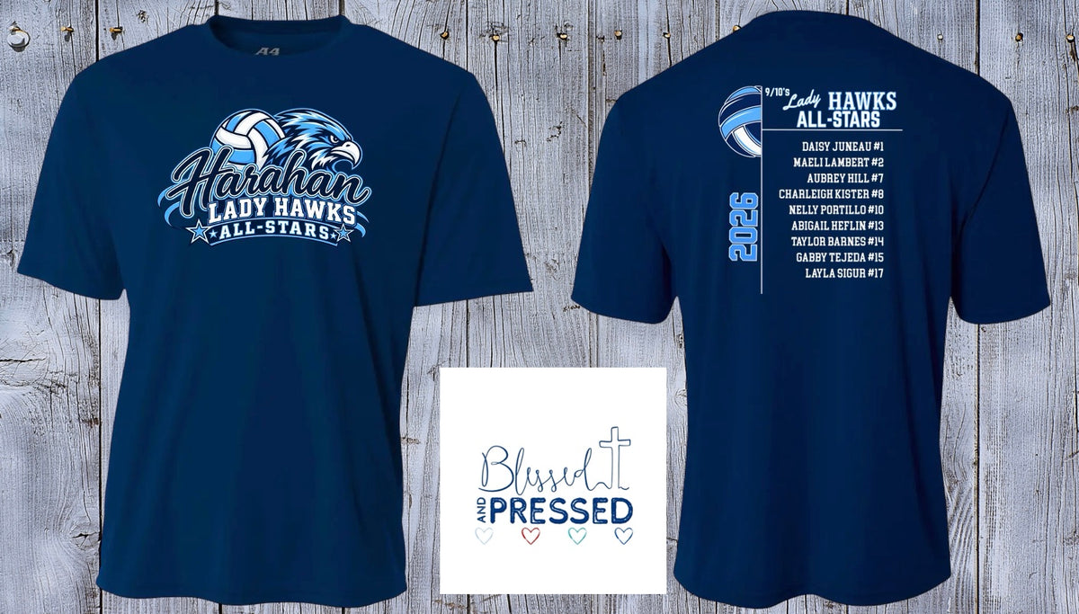 Lady Hawks with Team Design on Back